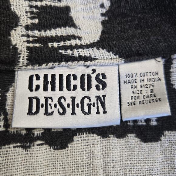 CHICO'S DESIGN Vtg 90s Artsy Indie Folksy Boho Llamas Alpacas Boxy Jacket M - Picture 7 of 11